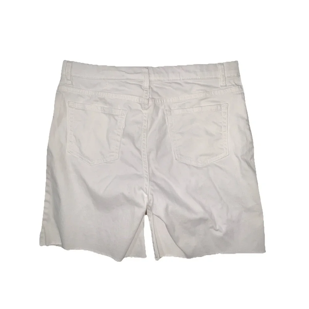 The Children's Place Girl's Jean‎ Shorts 2 Pack Sz 14 Denim White Raw Hem Summer